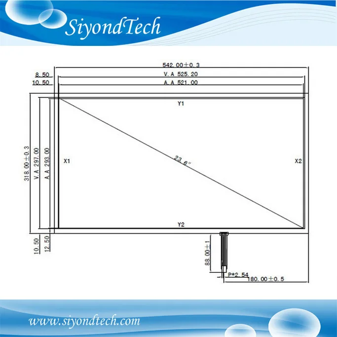 1 шт. 23.6nch 4 провода мм 0,5 мм плёнки к плёнки резистивный сенсорный экран мм 318 мм * 542 планшета + контроллер