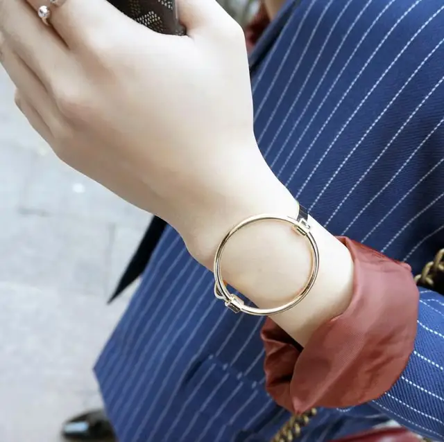 Новая мода аксессуары ювелирные изделия простой медный круглый браслет женщин влюбленных подарок B3439