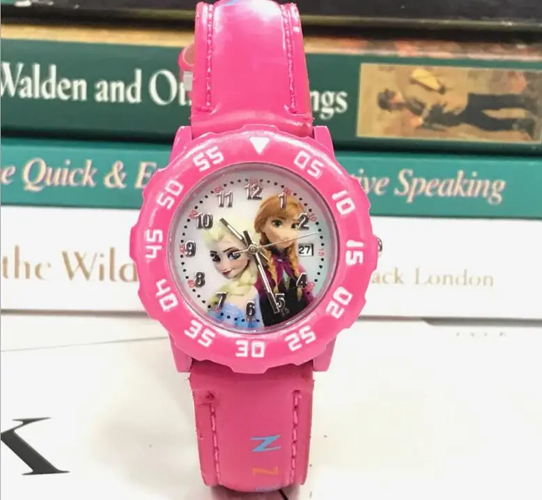 

Frozen Snow Princess Cartoon Children Waterproof Calendar Belt girls Watch