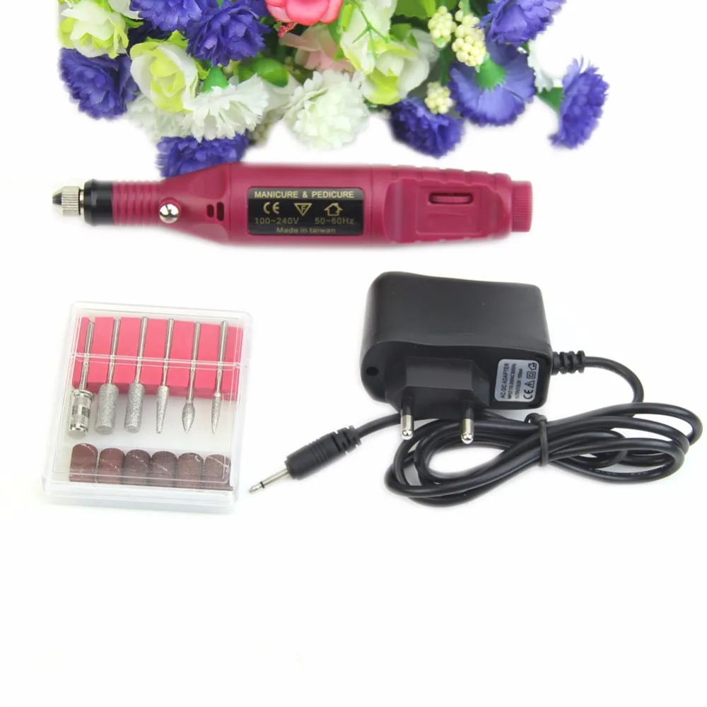 

Electric Acrylic Nail Art File Set Drill Manicure Pedicure Machine & 6bits Kit