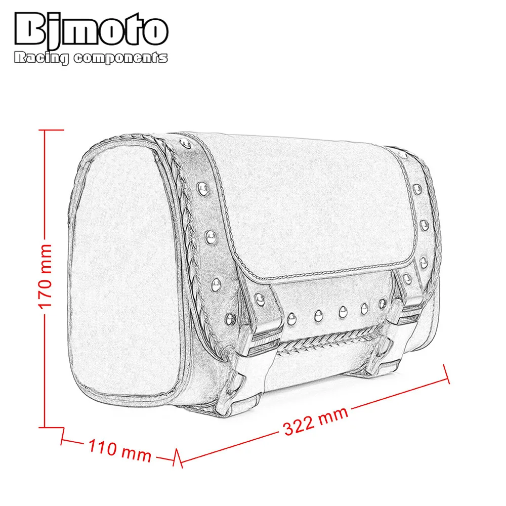 BJMOTO черная мотоциклетная Сумка седло сумка из искусственной кожи багажные сумки