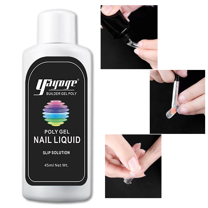 yayoge 45ml polygel slip solution Nail Liquid Permanent Liquid Slip Solution Effortlessly glides gel polish soak 5