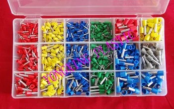 

810PCS/ cord end pin wire ferrules insulated terminal block from 18AWG-10AWG(1.0-6.0mm2) five size five color