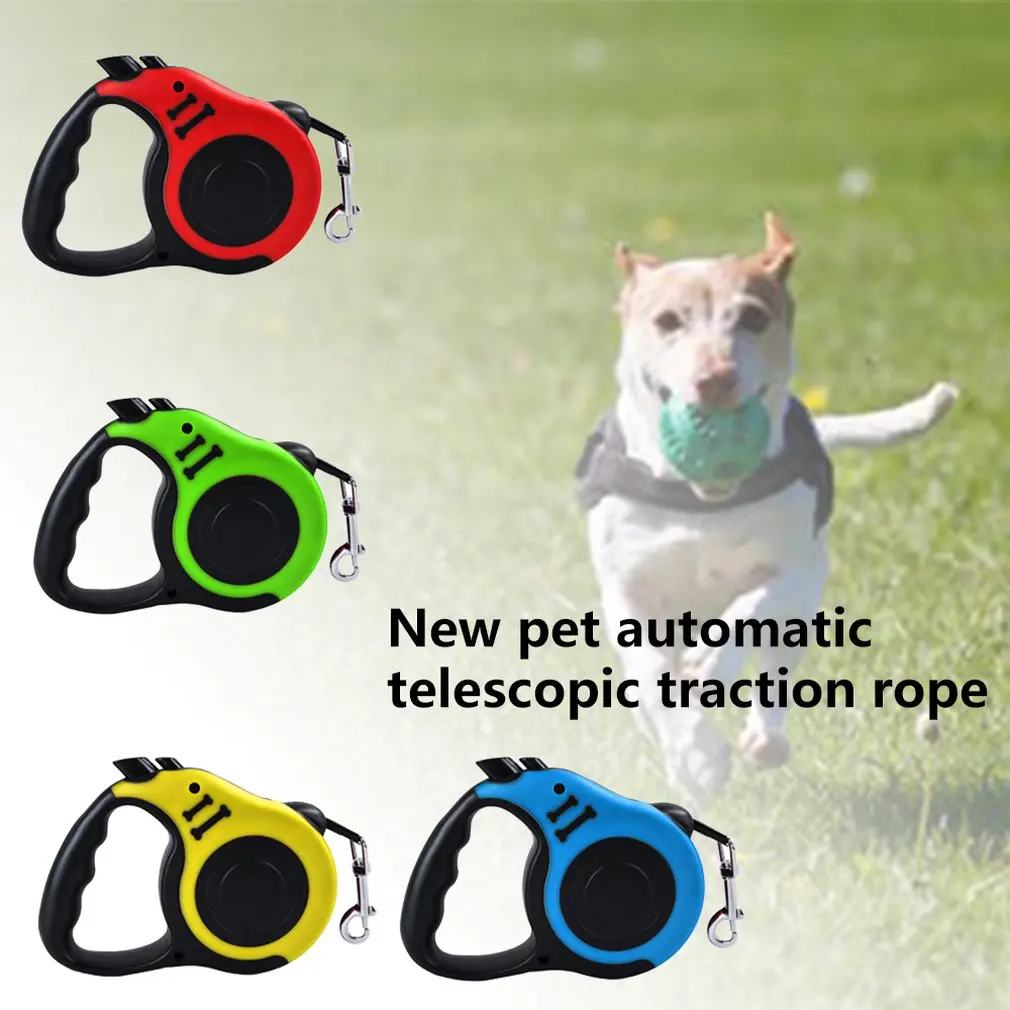 Выдвижной Поводок для средних и для крупных собак, легкий нейлоновый поводок без запутывания с одной кнопкой тормоза и блокировки