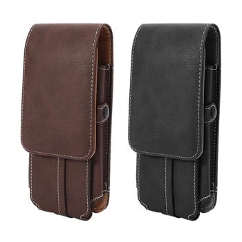 

Men Waist Belt Bum Bag Phone Waist Flip Pockets Leather cards holder case
