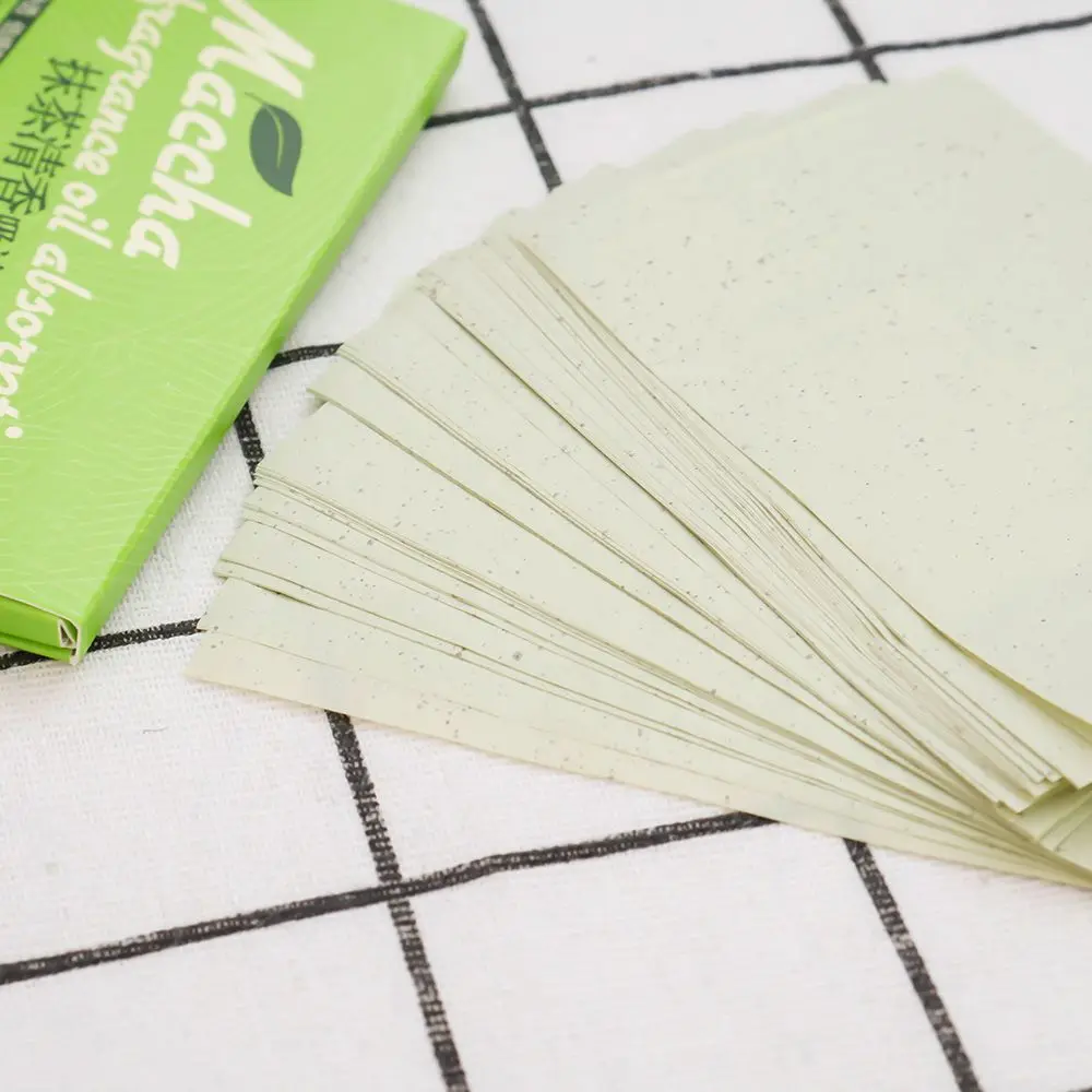 100 шт Портативные впитывающие бумажные салфетки для лица, контроль жирности, впитывающие салфетки для зеленого чая, матча, влажные салфетки для лица