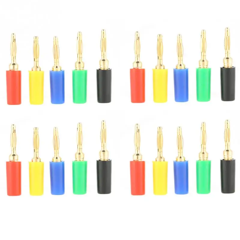 20 Pcs/set 2mm Mixed Colors Banana Plug Jack Test Probes Connector For