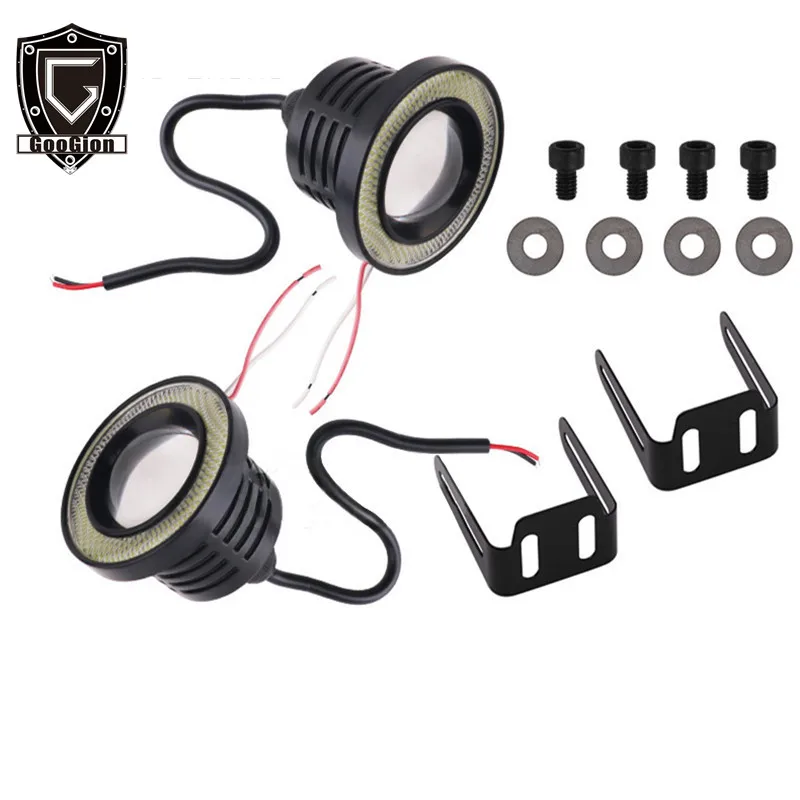 

GOOGION LED Angel Eye Fog Lights 2pcs Lamps Car Daytime Running Lights DRL COB Angel Eyes Fog Light Car-styling Drls for Auto