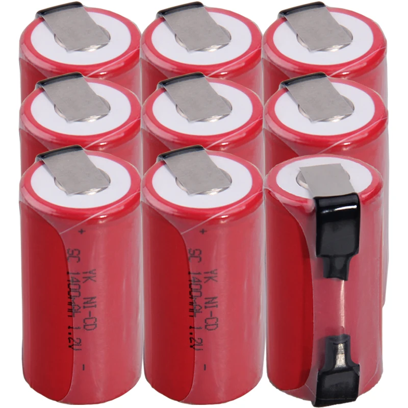 Real capacity 9 pcs SC battery 1.2v batteries rechargeable 1400mAh nicd akkumulator for power tools | Электроника