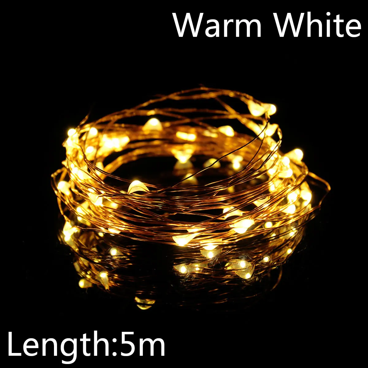 5M10M USB светодиодный струнный светильник водонепроницаемый светодиодный медный провод Праздничная уличная гирлянда для рождественской вечеринки Свадебные украшения - Испускаемый цвет: Warm white