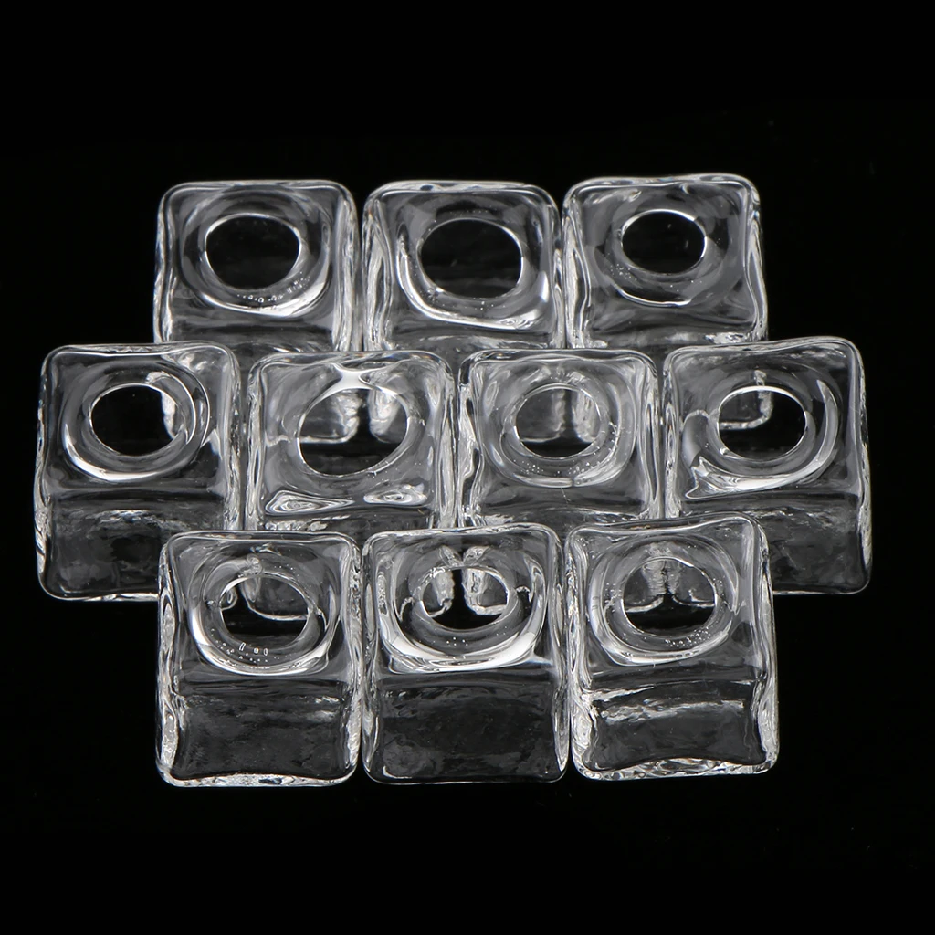 10 Pieces 10mm 13mm 15mm Clear Glass Globe Square Bottle Charms Pendant Wishing DIY Jewelry Makings 