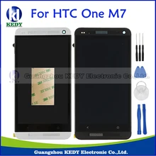 Black Silver For HTC ONE M7 Dual Sim 802w 802d 802t LCD Display Touch Screen Digitizer Assembly+Bezel Frame Repair Parts+Tools