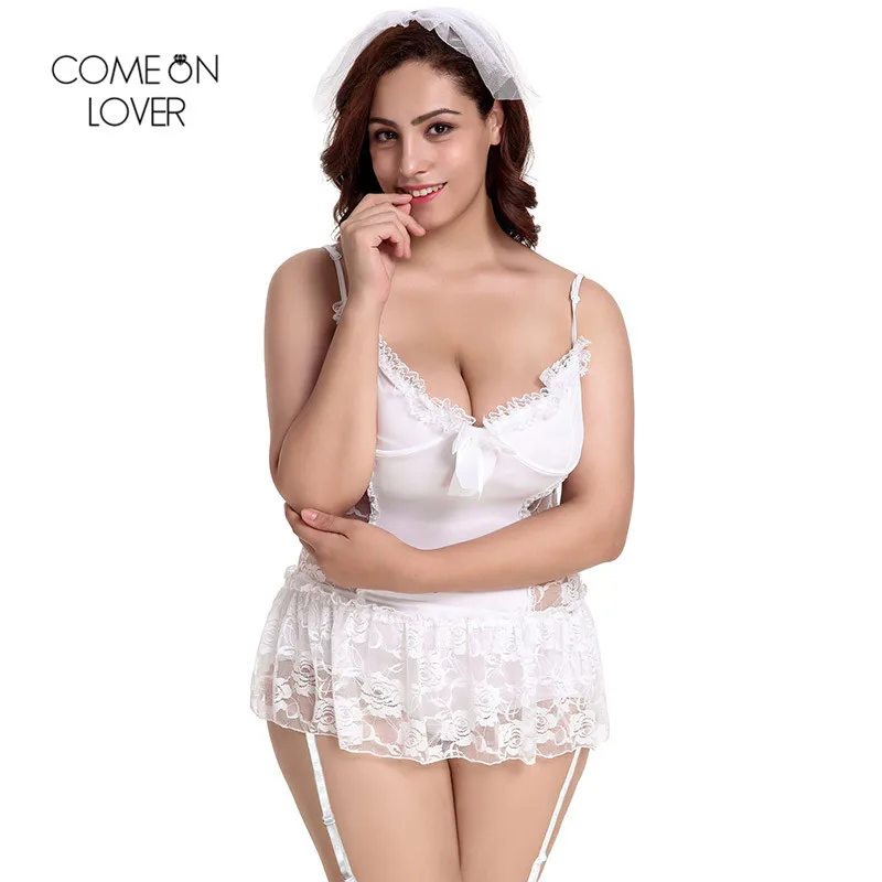 Comeonlover белое нижнее белье сексуальный наряд Женская Кружевная комбинация