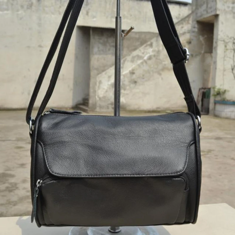 

Vintage Women Shoulder Bag Genuine Leather Boston Bags Soft Leather Bolsas Gift For Mother High-Capacity Handmade Crossbody bag