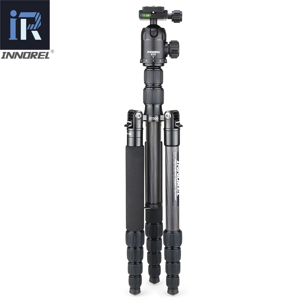 RT50C Carbon Fiber Professional tripod 12KG MAX load monopod for DSLR camera light Portable stand compact tripod PK Q666