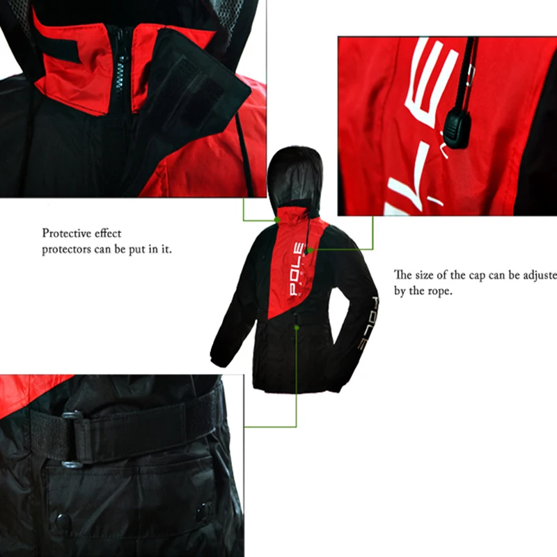 POLE one set Fashion Outdoor Sports Fishing Man Waterproof suits bicycle Raincoat Suit Motorcycle Raincoat