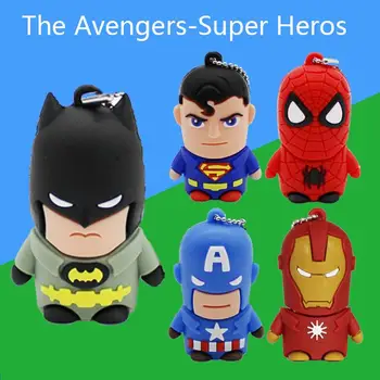 

Superheros USB 128GB 512G Superman Spiderman Batman Flash Drive 64GB 8GB 16GB 32GB Pen Drive 3.0 Memory Stick Flash Card 1TB 2TB