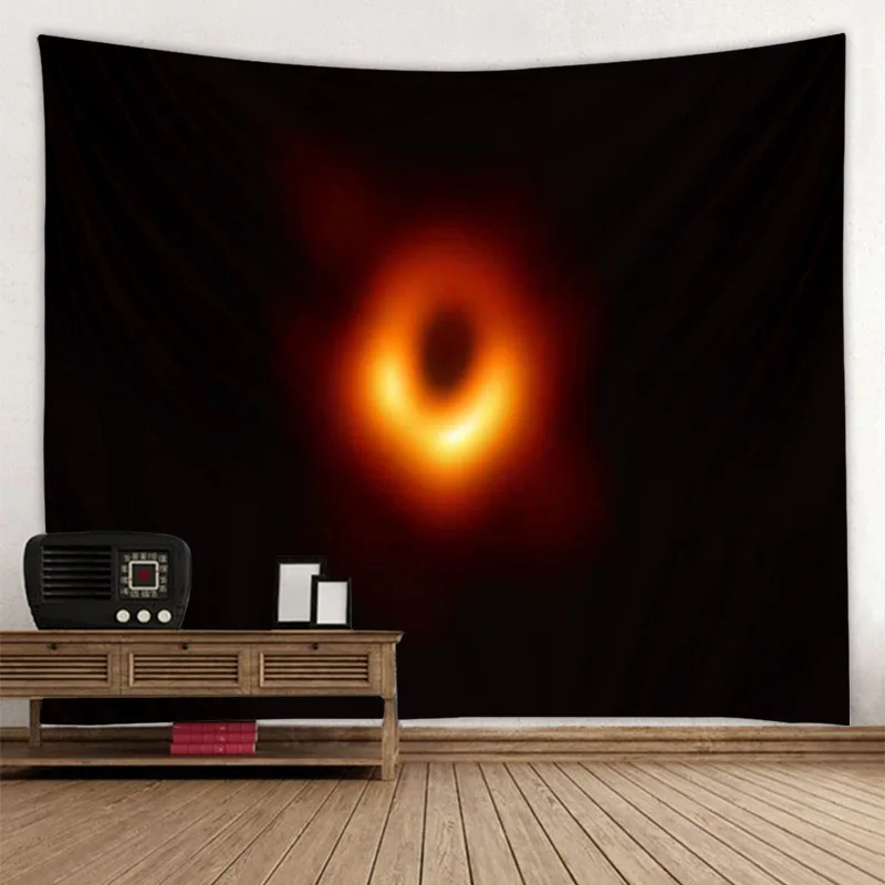 

New Black Hole Tapestry Universe Outer Space Polyester Fabric Wall Hanging Decorations Psychedelic Wall Art for Bedroom