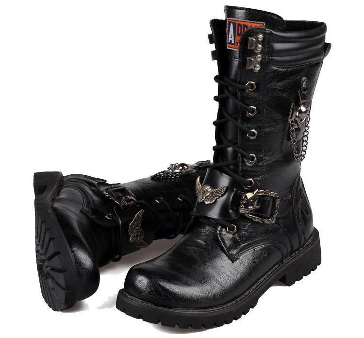 Высокие военные ботинки на шнуровке с высоким берцем мужская обувь кожаные мужские ботинки мужские брендовые ботинки на меху осенне-зимняя обувь размер 37-45