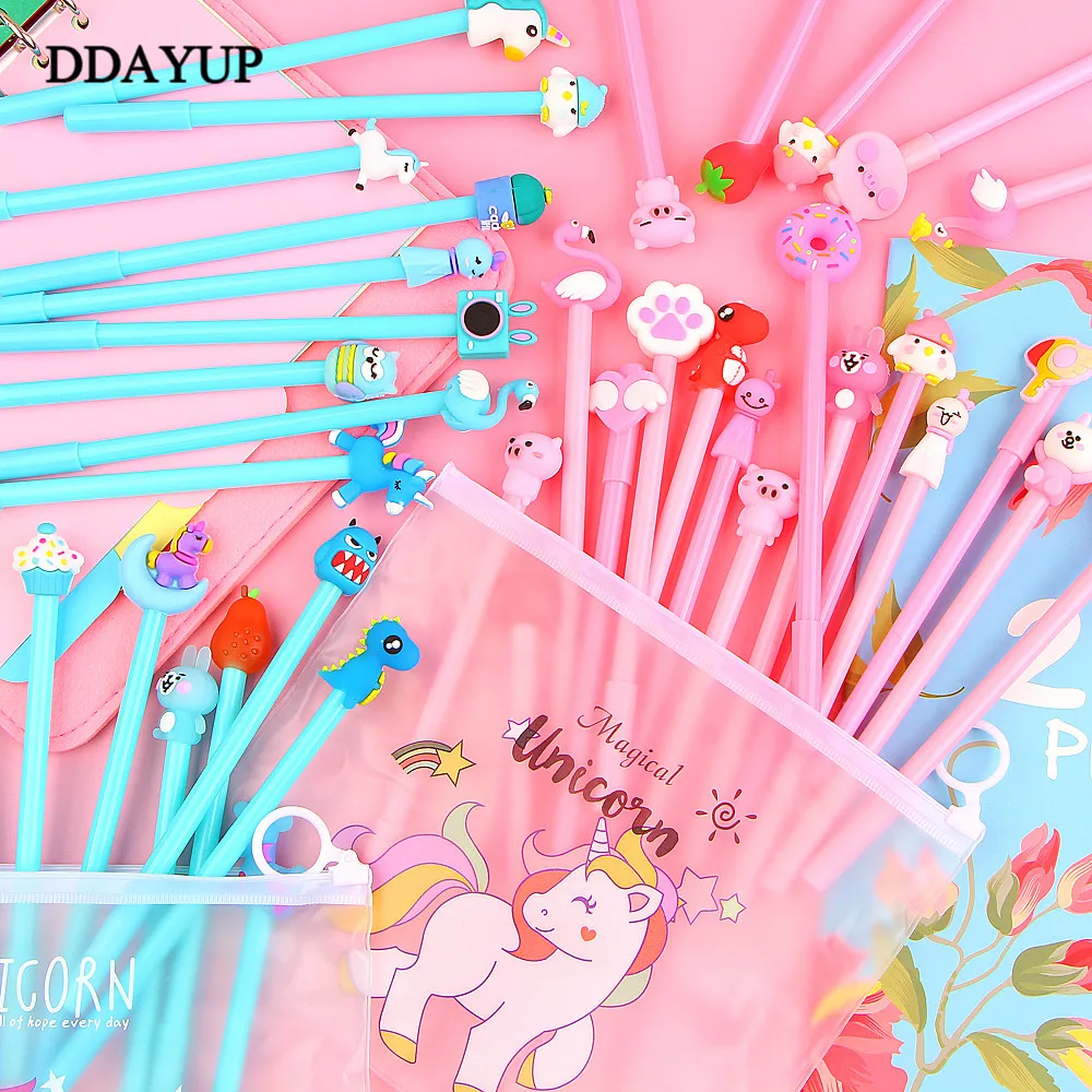 

20Pcs Cute Kawaii Cartoon Animal Gel Pen Suit Student Creative Gift Stationery School Office Writing Pens Supplies