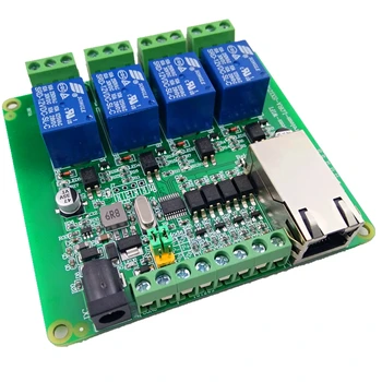 

Modbus RTU 4-way relay output 4-way switch input 4DI4DO Ethernet RJ45 485