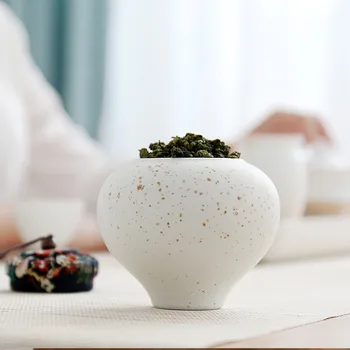 

Candy Color Ceramic Tea Storage Box Tea Jar Mini Candy Jar Storage Container With Lid Kitchen Spices Storage Box For Food 1pcs