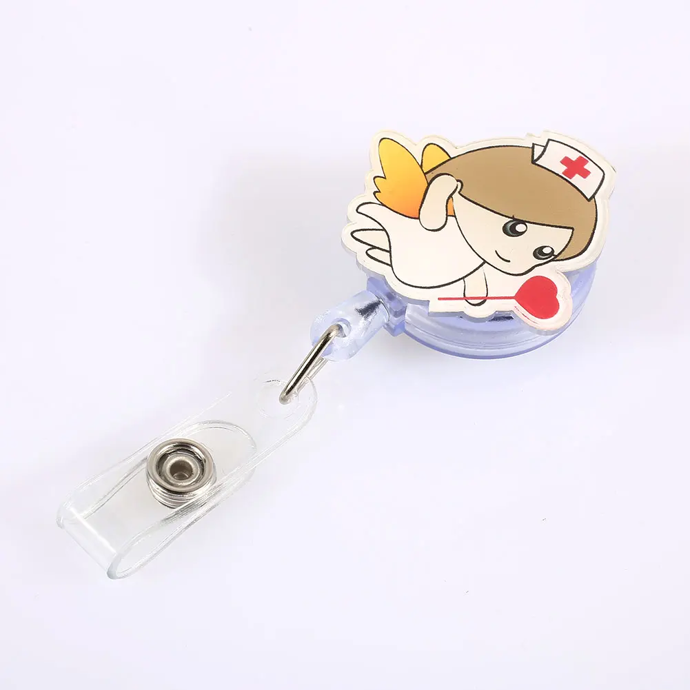 Cobee Cute Retractable Badge Holder Reel Student Nurse Exhibition ID Enfermera Name Card Badge Holder Office Stationery Supply