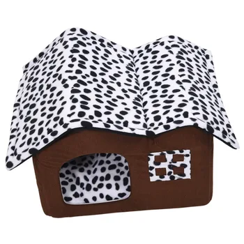 

Practical Boutique Luxury High-End Double Pet House Brown Dog Room 55 x 40 x 42 cm
