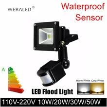 Наружный светодиодный прожектор с датчиком 110 В 220 в наружный светодиодный садовый настенный светильник для Двора Водонепроницаемый светодиодный фонарь-прожектор