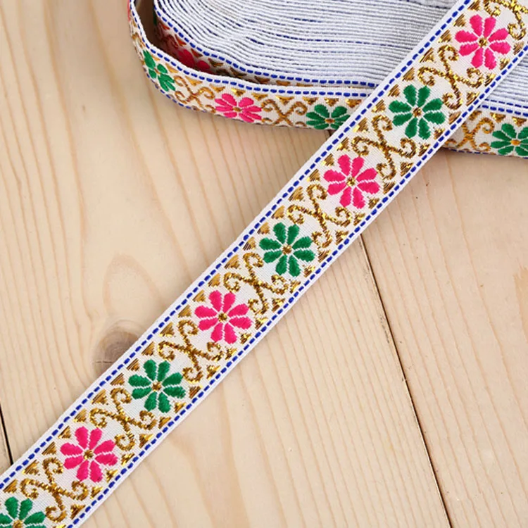 PPCrafts 20 мм Высокое качество в этническом стиле с цветочным дизайном, жаккардовая лента для одежда с вышивкой швейная лента кружевные аксессуары - Цвет: 2