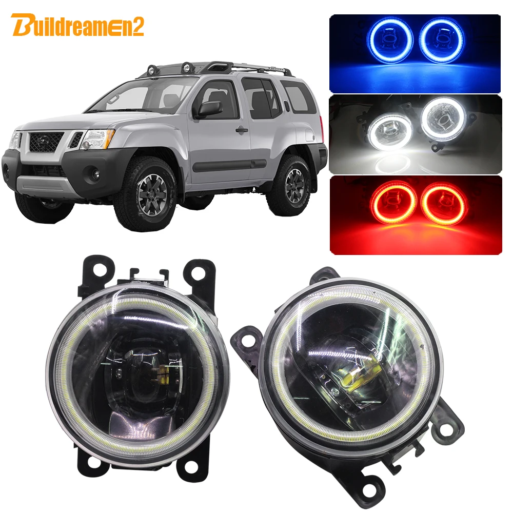 

Buildreamen2 For Nissan Xterra N50 2005-2015 Car 4000LM LED Fog Light Kit H11 Lens Angel Eye Daytime Running Light 12V Styling