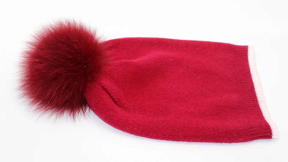 Winter Hats For Girls Skullies Knitt Wool Pom Poms Beanies Female Real Fox Fur Pompon Hat For Women 2018 New (14)