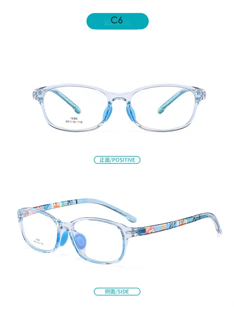 Iboode TR90 силиконовая квадратная рамка для детских очков, мягкие гибкие детские очки, носовые упоры, очки, простые зеркальные очки