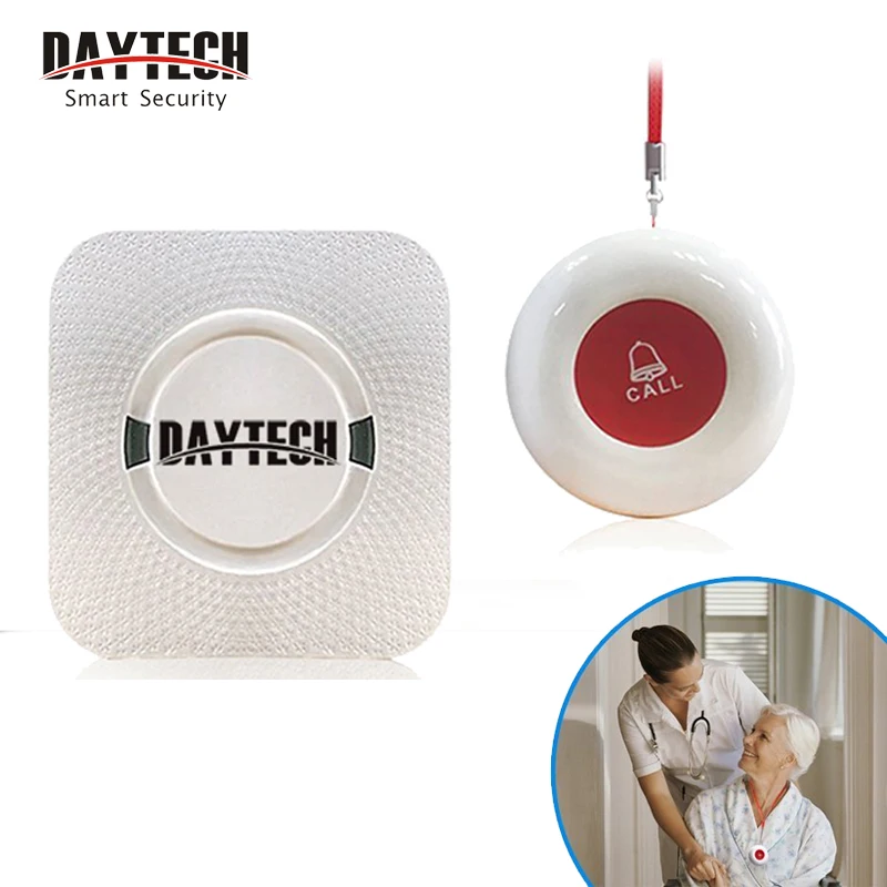 

DAYTECH Pager Call Button Wireless Calling System Caregiver Chime Alert SOS Call Buzzer Home Care Pager for Elderly Patient