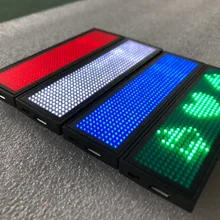 HD-NT44 красный цвет Прокрутка Сообщение СИД имя значок, 44x11 пикселей один цвет USB Перезаряжаемый светодиодный ярлык имя для нагрудной карты этикетка