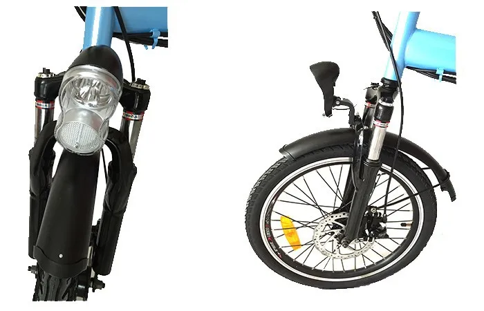 Flash Deal JS Lightweight 20" Folding Electric Bike with 250W Brushless Motor 36V10Ah lithium Battery Steel Suspention Fork Disc Brake Bike 10