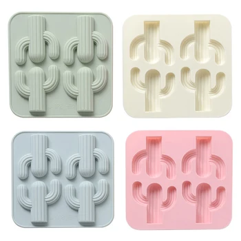 

E-doo Ice Cube Tray, 4 Pieces Silicone Mold for Candy, Chocolate, Desserts, Baking and Cooling Drinking