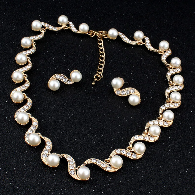 Комплект из колье и серёг с искусственным жемчугом|jewelry sets|imitation pearljewelry sets pearls |