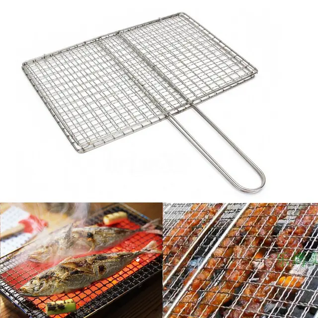 Buy Stainless Steel BBQ Net Fish Meat Hamburg Net