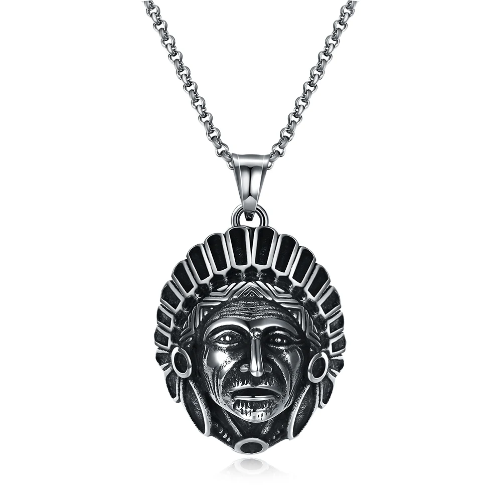 Винтаж Jewelry Нержавеющая сталь черный Рисунок Цепочки и ожерелья кулон для Для