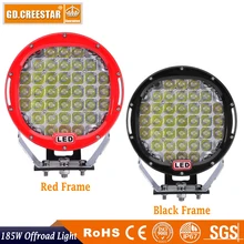 185 W led trabalho leve 9 “polegada Rodada 12 V LEVOU LUZES Utilizados PARA SUV 4WD ATV OFFROAD Ponto flood feixe Vermelho preto levou luzes de condução x1pc