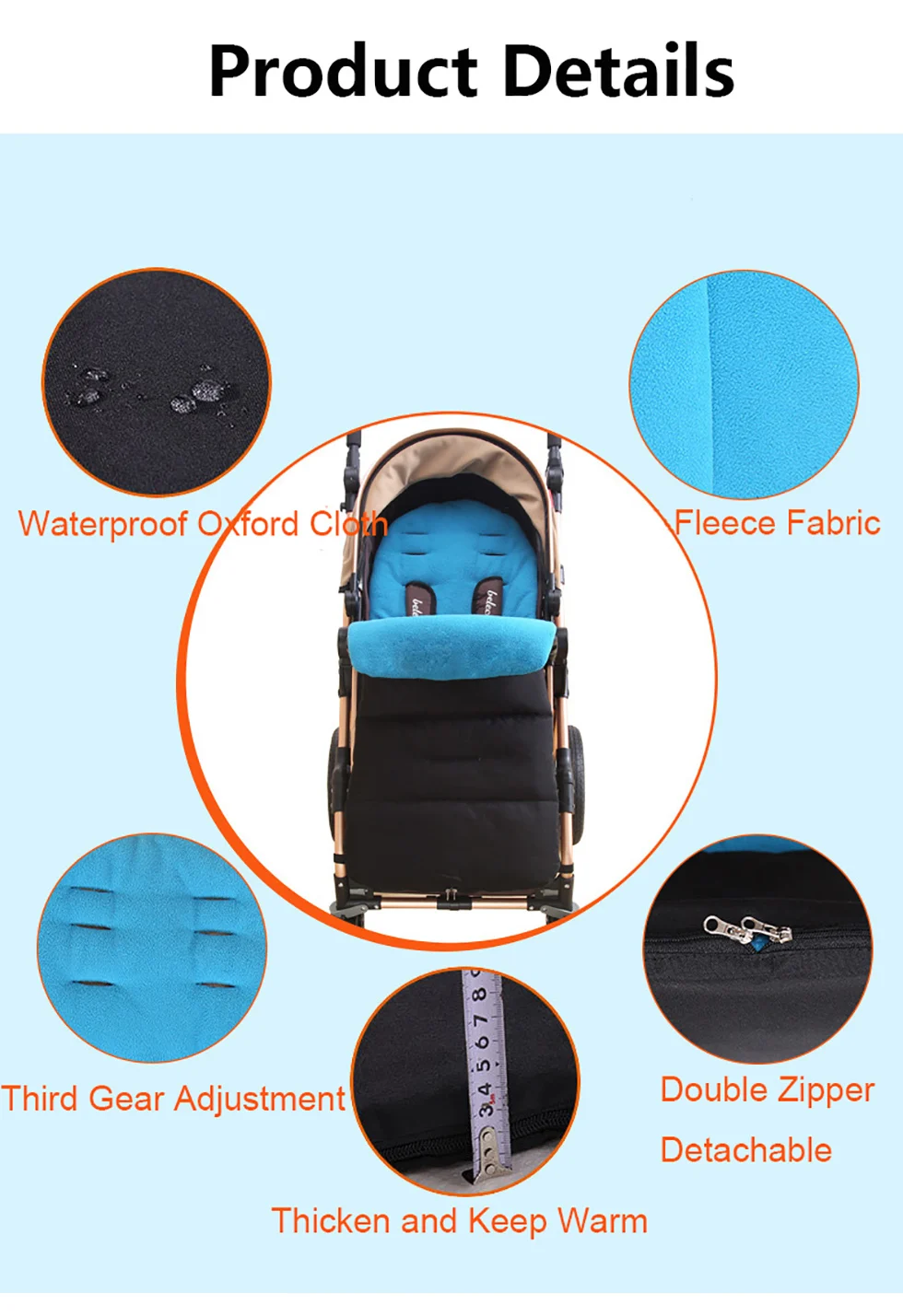 Детский матрац в коляску, водонепроницаемый коврик для ног, подставка для ног, конверт для новорожденных, зимние спальные мешки, детский чехол для ног, подкладка для коляски