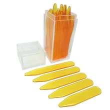 SHANH ZUN 30 ABS Yellow Color Plastic Collar Stays, 5 Sizes in a Plastic Box