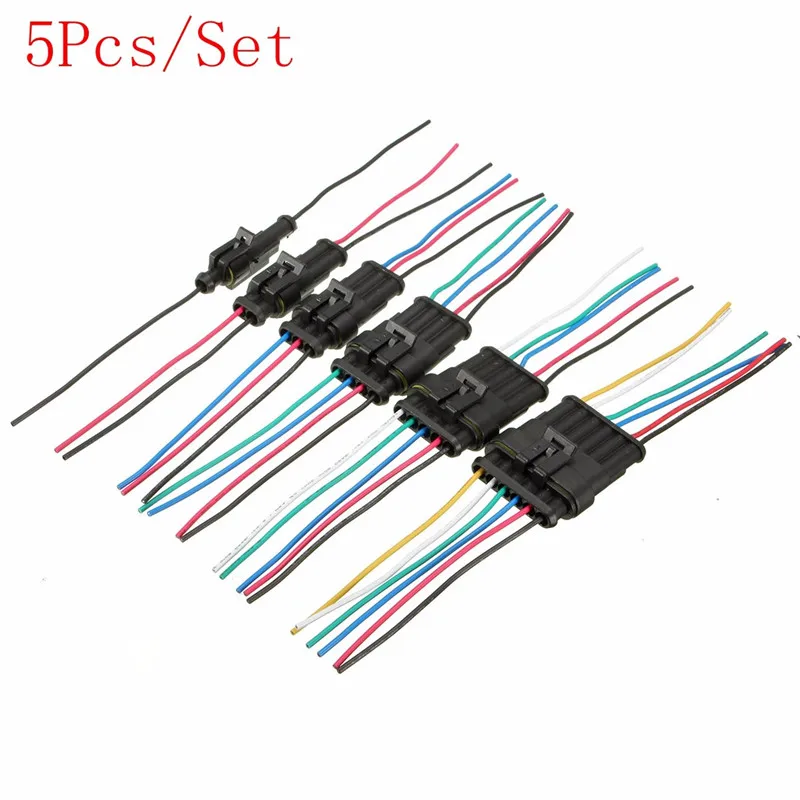 5 Set 1/2/3/4/5/6 Pin Way Car Motorcycles Waterproof Electrical