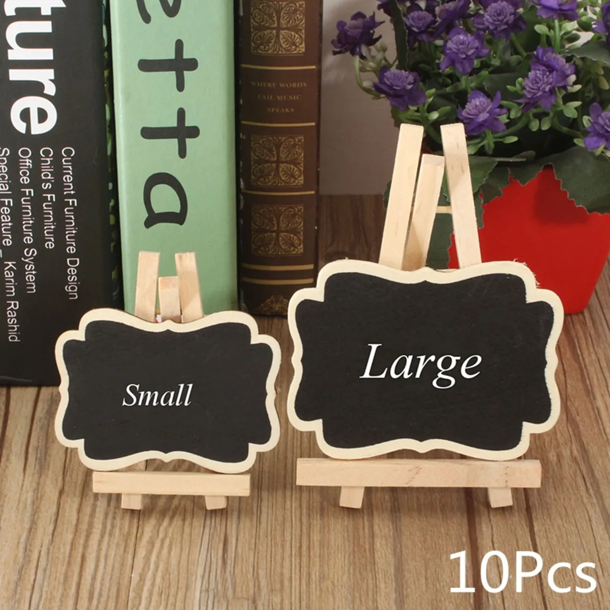 

10Pcs Mini Small Wooden Chalk Blackboard Wedding Kitchen Restaurant Signs Chalkboard Writing Notice Message Paint Wood Board