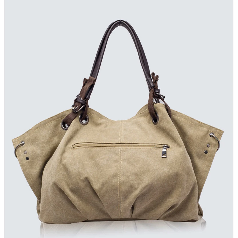 Женские Модные холщовые сумки в стиле ретро, большая вместительность, женские сумки на плечо, Стильные повседневные сумки через плечо, Классические одноцветные сумки-тоут TTOU