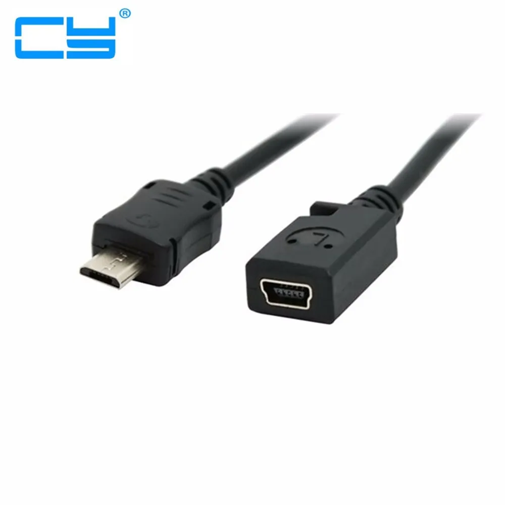 01m 10cm Mini Usb Female To Micro Usb Male Connector Adapter Cable For 