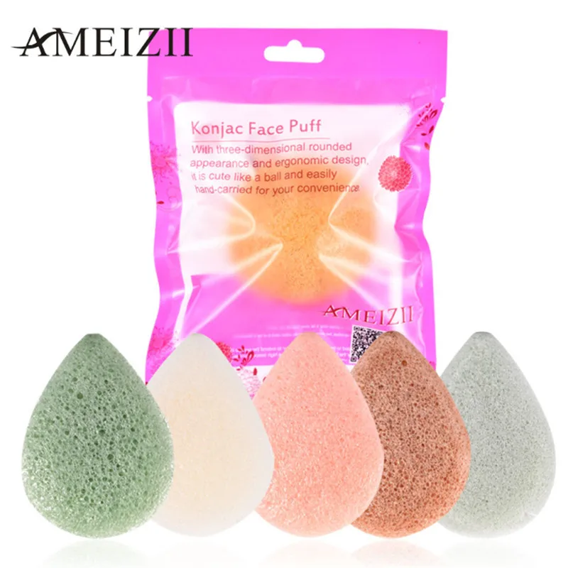 

6 Colors Natural Konjac Cosmetic Puff Facial Sponge Face Cleanse Washing Sponge Exfoliator Facial Care Face Powder Makeup Tools