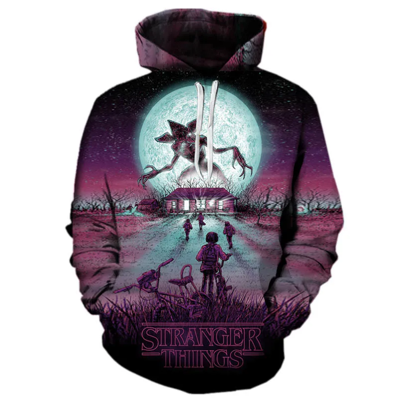 funny stranger things hoodies print 3d boy girl hoodies font b anime b font men hoodie