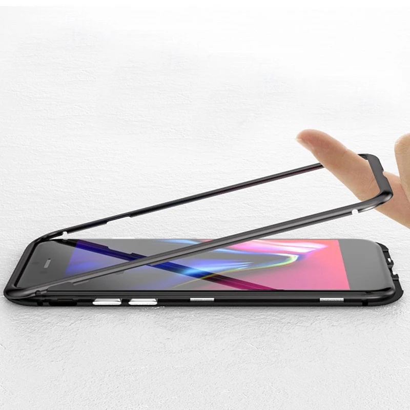 Suntaiho magnetic adsorption case for iPhone XS MAX case for iPhone X 7 8 plus case XR Magnetic Tempered Glass back Phone Case Suntaiho magnetic adsorption case for iPhone XS MAX case for iPhone X 7 8 plus case XR Magnetic Tempered Glass back Phone Case
